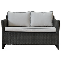 Carlton Two Seater Outdoor Lounge in Black Wicker