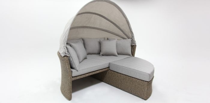 Luna Canopy Daybed in Stone