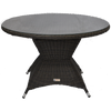 Bloomora Circular Dining Table 120cm Wicker and Rattan with Glasstop