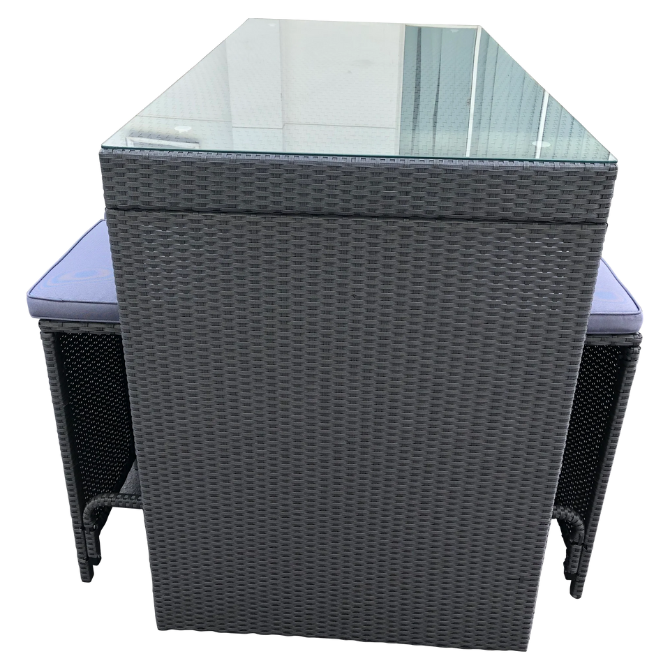 Grey wicker bar set hotsell