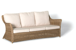 Avalon 3 Seater Couch Lounge in rattan cane in natural colour Front view