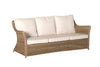 Avalon 3 Seater Couch Lounge in rattan cane Natural Front View