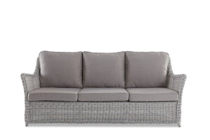 Avalon 3 Seater Couch Lounge in rattan cane in White Gray Color Front View