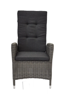 Cleveland 5 Piece Outdoor Wicker Recliner Chair Rectangle Dining Set in Grey Colour for Patios