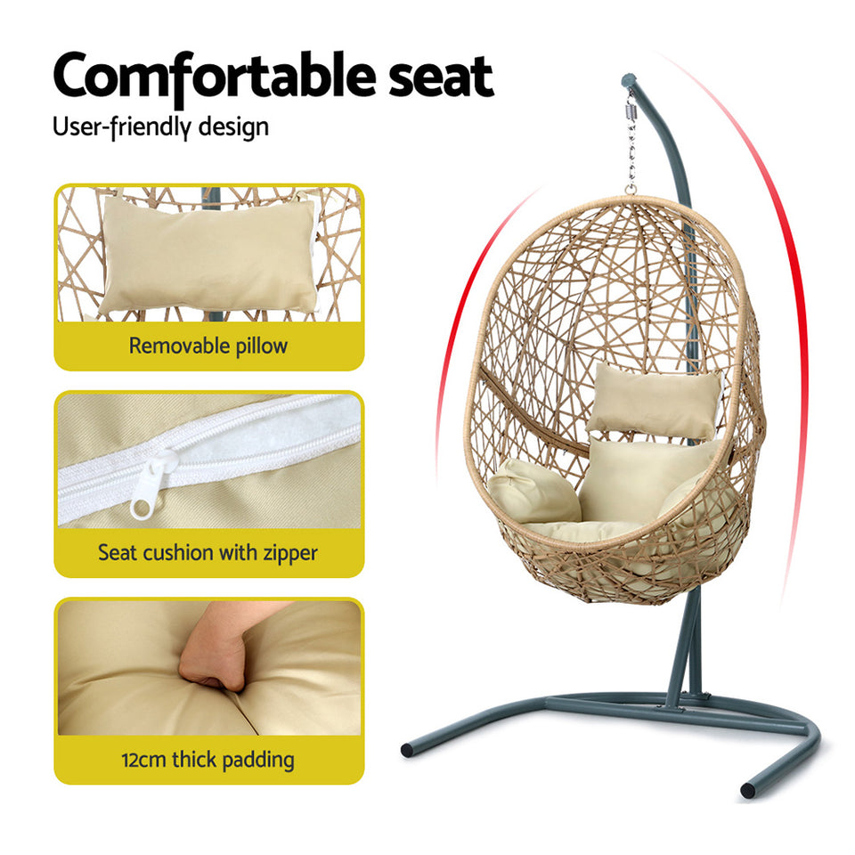 Cocoon Hanging Egg Chair in Cream