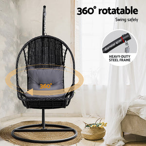 Eleanor Hanging Egg Chair in Black