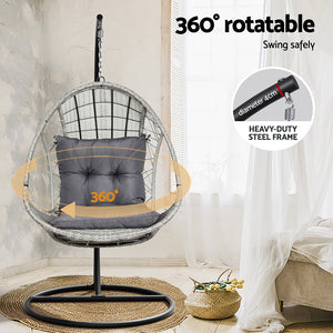 Eleanor Hanging Egg Chair in Light Grey