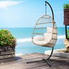 Seaside Hanging Egg Chair in Cream