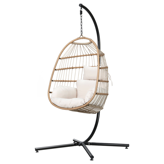 Seaside Hanging Egg Chair in Cream