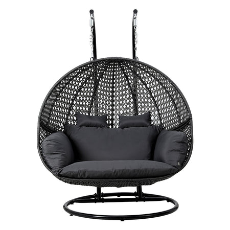 Cocoon Deluxe Double Hanging Egg Chair in Slate Grey