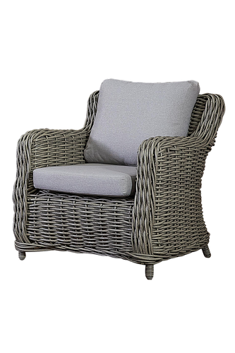 Hayman Lounge Chair in Grey Rattan Wicker for Patio Backyard Balcony