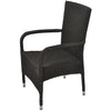 Harmony Stacking Dining Chair (x2) In Dark Brown WIcker Side View