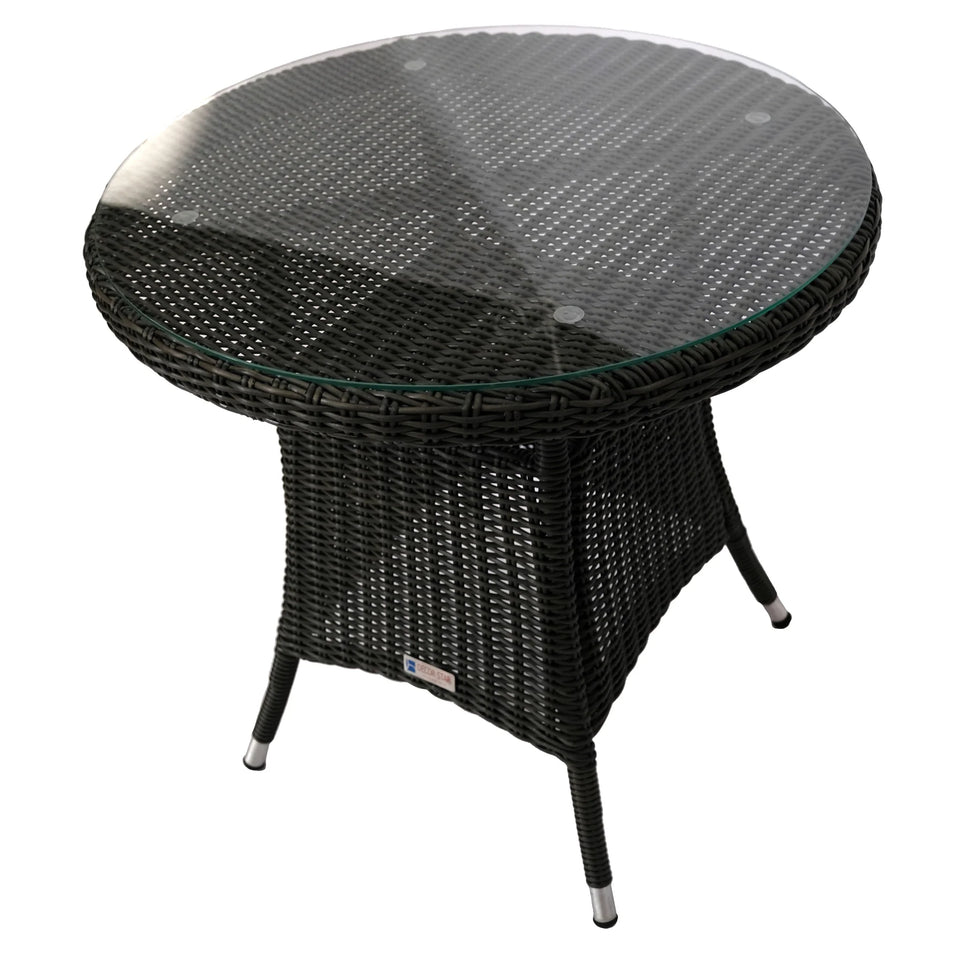 Harmony 5 Piece Outdoor Round Coffee Table and Stacking Armchair Set Top View of Table