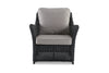 Avalon Cane Rattan Arm Chair For Outdoors in Black Front Angle