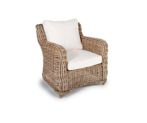 Hayman Lounge Chair in Natural Rattan Wicker for Patio Backyard Balcony