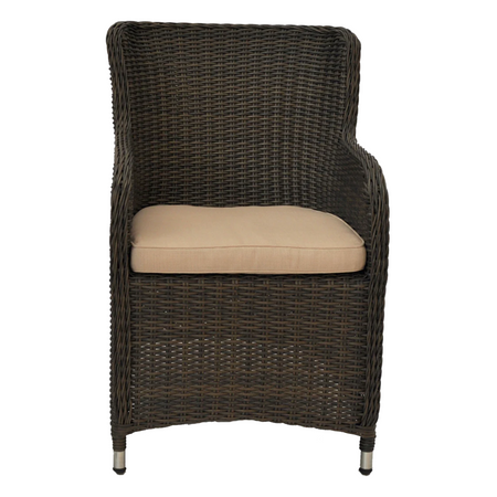 Bloomora Turin Dining Chair Wicker Rattan Outdoor Furniture Front View