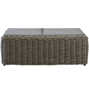 Hayman Coffee Table Rattan Grey with GlassTop Tempered