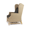 Contessa Outdoor Wing Chair in Natural Colour Wicker with Black Cushions Side View