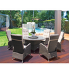 McKinnon 8 Piece Outdoor Wicker Recliner Dining Set