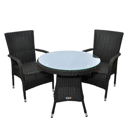 Harmony 5 Piece Outdoor Round Coffee Table and Stacking Armchair Set