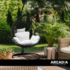 Aero Hanging Egg Chair in Black and Cream