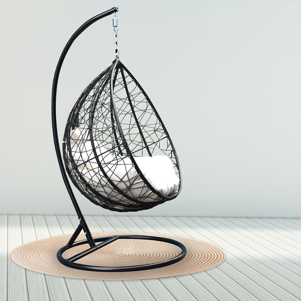 Aero Hanging Egg Chair in Black and Cream