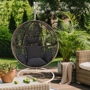 Eclipse Hanging Egg Chair in Oatmeal and Grey