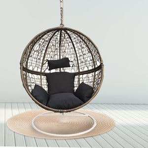 Eclipse Hanging Egg Chair in Oatmeal and Grey