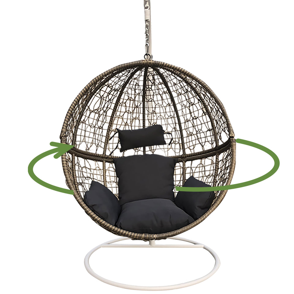 Eclipse Hanging Egg Chair in Oatmeal and Grey