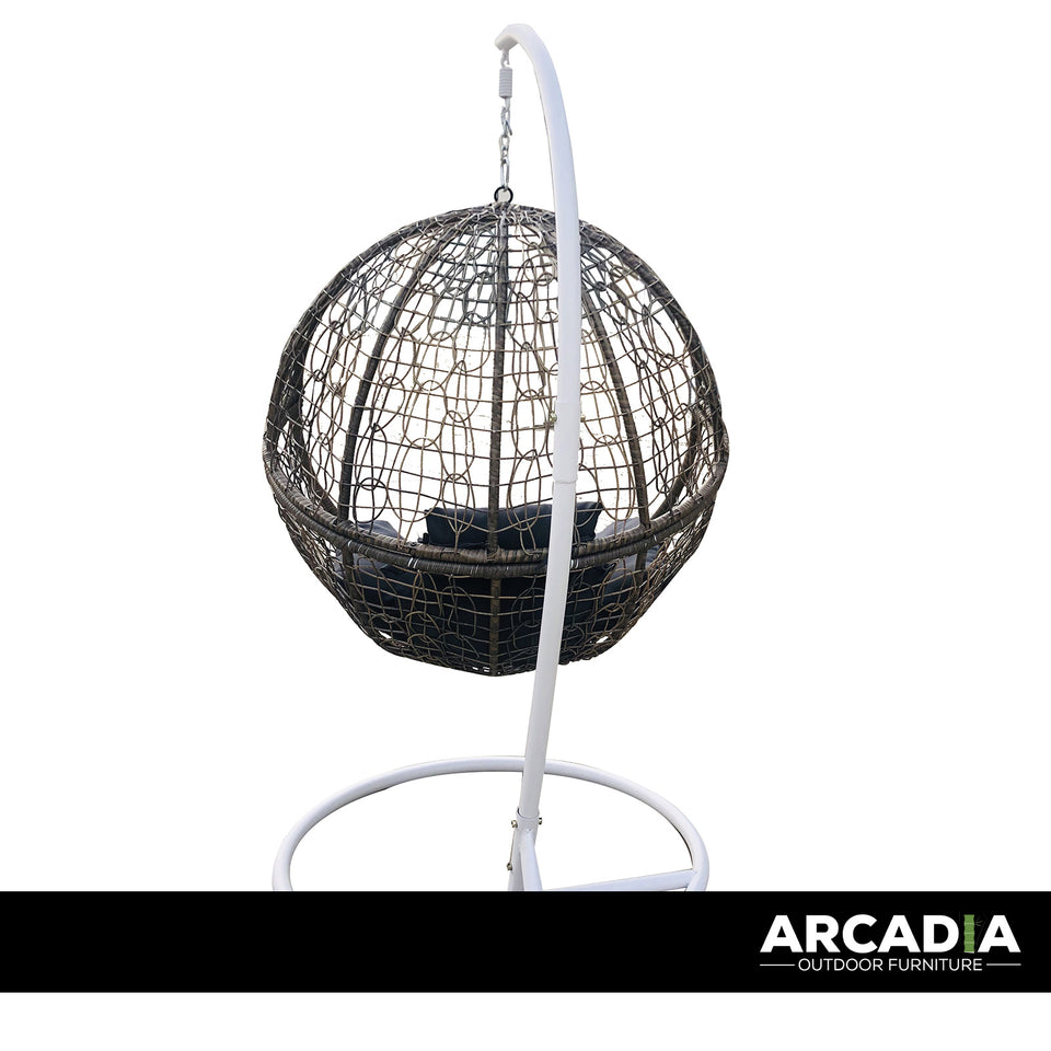 Eclipse Hanging Egg Chair in Oatmeal and Grey