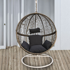 Eclipse Hanging Egg Chair in Oatmeal and Grey