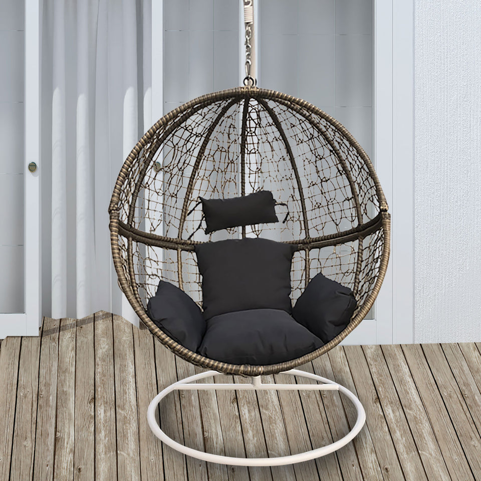 Eclipse Hanging Egg Chair in Oatmeal and Grey