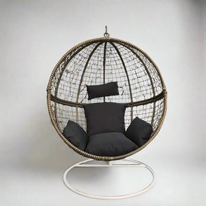 Eclipse Hanging Egg Chair in Oatmeal and Grey