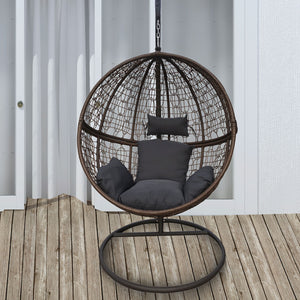 Eclipse Hanging Egg Chair in Brown and Grey