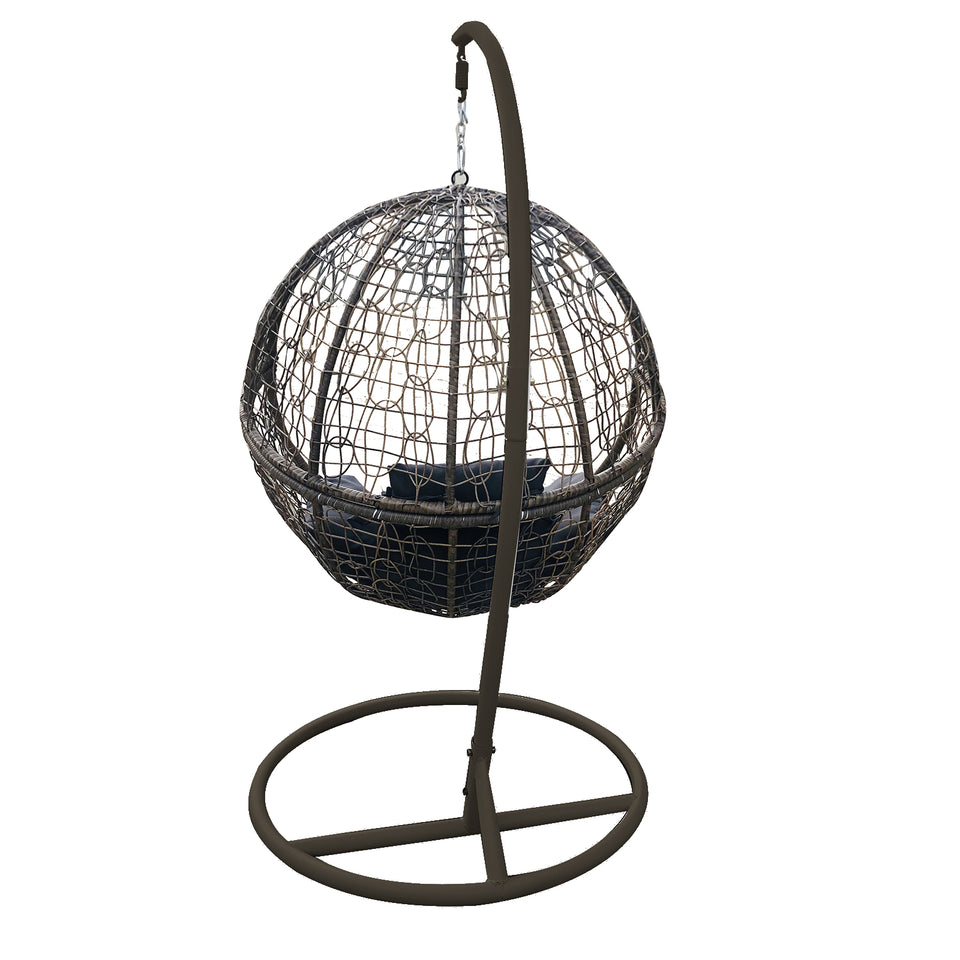 Eclipse Hanging Egg Chair in Brown and Grey