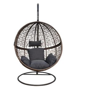 Eclipse Hanging Egg Chair in Brown and Grey