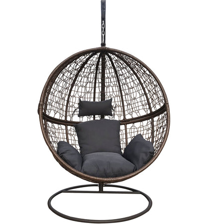 Eclipse Hanging Egg Chair in Brown and Grey