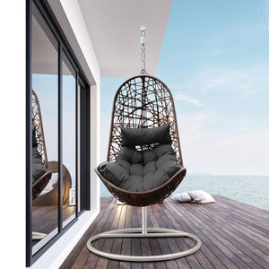 Lunar Hanging Egg Chair (Oatmeal and Grey)