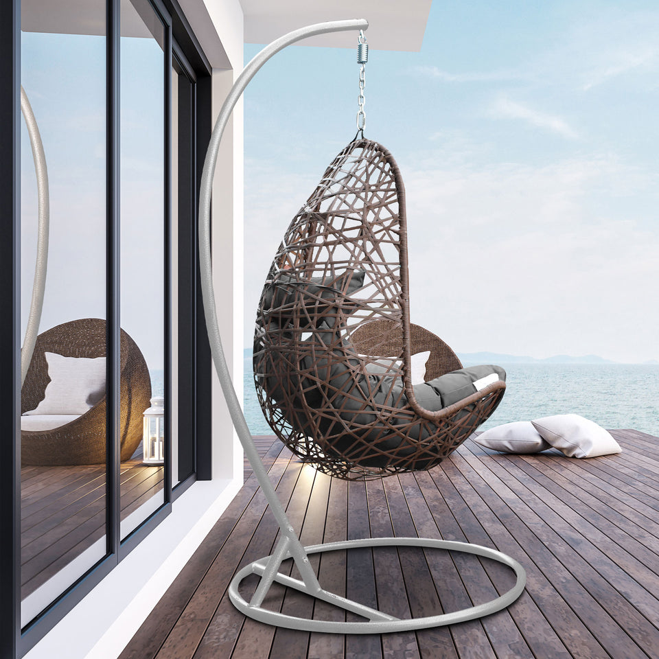 Lunar Hanging Egg Chair (Oatmeal and Grey)