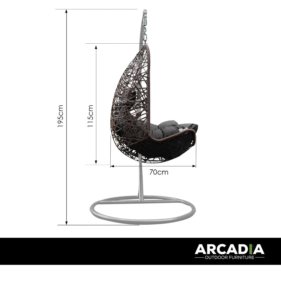 Lunar Hanging Egg Chair (Oatmeal and Grey)