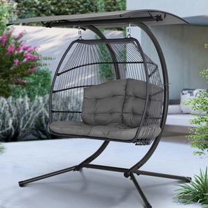 Wicker Nest Double Hanging Egg Chair