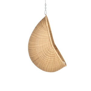 Cuba Hanging Egg Chair in Natural Colour Rattan material Side View